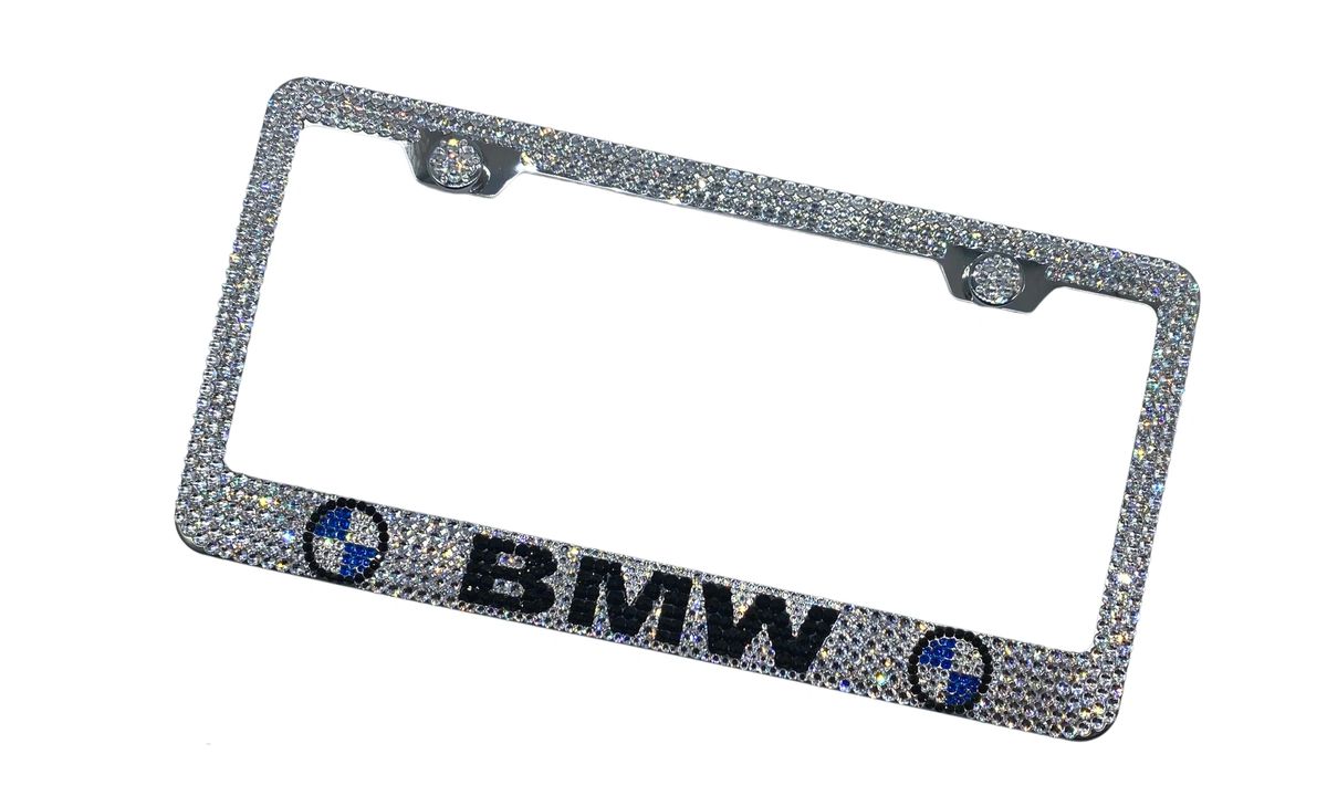 Alpha Bling BMW License Plate Frame made with Crystals Car Jewelry